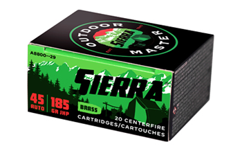 Sierra Bullets OUTDOOR MASTER Sierra A880029 Outdoor Master  45 ACP 185 gr Jacket Hollow Point Sport Master 20