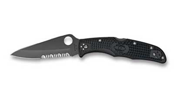 ENDURA4 Spyderco C10PSBBK Endura 4 Lightweight 3.75" Folding Clip Point Part Serrated Bl