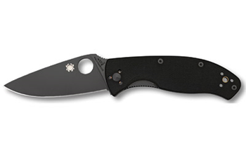 TENACIOUS Spyderco C122GBBKP Tenacious  3.39" Folding Drop Point Plain Black Matte 8Cr13Mo