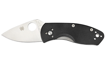 AMBITIOUS G-10 Spyderco C148GP Ambitious  2.25" Folding Drop Point Plain 8Cr13MoV SS Blade Blac
