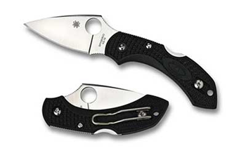 DRAGONFLY 2 Spyderco C28PBK2 Dragonfly 2  2.25" Folding Clip Point Plain VG-10 SS Blade Blac