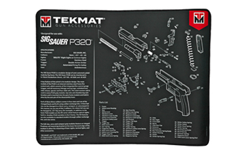 Tekmat SIG P320 TekMat TEKR20SIGP320 Sig Sauer P320 Ultra Cleaning Mat Black/White Rubber 20" Lo
