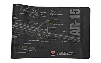 Tekmat  TekMat TEKR36AR15 AR-15 3D Cutaway Cleaning Mat Black/White Rubber 36" Long AR-1