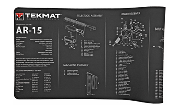 Tekmat  TekMat TEKR44AR15 AR-15 Ultra Cleaning Mat Black/White Rubber 44" Long AR-15 Par