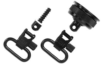 QDMAGCAPWOODSC Uncle Mike's 18012 Mag Cap Swivel Set made of Steel with Blued Finish, 1" Loop S