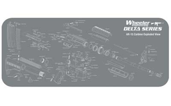 WH156824 Wheeler 156824 AR-15 Maintenance Mat Delta Neoprene Top w/Rubber Back Gray w/Whi