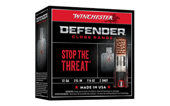 Winchester Ammu DEFENDER Winchester Ammo S122PD25 Defender  12 Gauge 2.75" 1 1/8 oz 2 Lead Shot 25 Bx/ 10