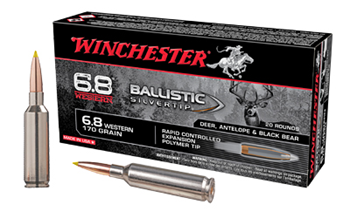 Winchester Ammu BALLISTICSILVER Winchester Ammo SBST68W Ballistic Silvertip  6.8 Western 170 gr Rapid Controlled