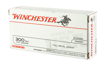 Winchester Ammu  Winchester Ammo USA300B147 USA Target 300 Blackout 147 gr Full Metal Jacket Open