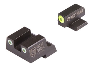 100267 Night Fision CNK026003YGW Perfect Dot Night Sight Set Square Tritium Green with