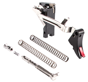 Zev Technologie 100811 ZEV FULADJULT9BR Fulcrum Adjustable Trigger Ultimate Kit Curved with Red Safety