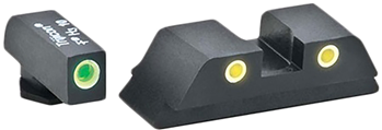 Ameriglo 100815 AmeriGlo GL5115 Classic 3-Dot Night Sight Set Green Tritium White Outline Front,
