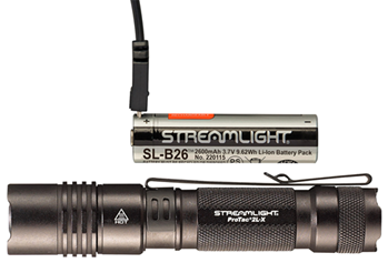 100854 Streamlight 88082 ProTac 2L-X USB Black Anodized Aluminum White LED 40/500 Lumen