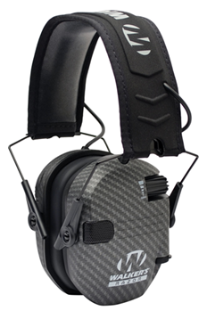 Gsm Outdoors 101200 Walker's GWPRSEMCARB Razor Slim Electronic Muff Polymer 23 dB Over the Head Carb