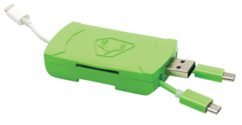 Gsm Outdoors 101254 HME QMCR 4-in-1 Card Reader Green Android/IOS