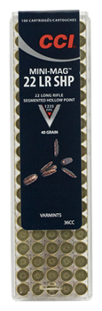 Cci/speer 101381 CCI 36CC Mini-Mag  22 LR 40 gr Segmented Hollow Point 100 Bx/ 50 Cs