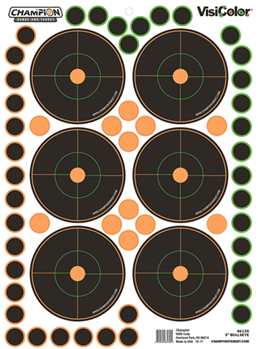 Champion Traps 101402 Champion Targets 46135 VisiColor  Self-Adhesive Paper Pistol/Rifle Multi Color 3