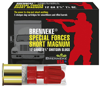Brenneke Usa 101514 Brenneke SL122SFM Special Forces Short Magnum  12 Gauge 2.75" 1 1/4 oz Slug Shot