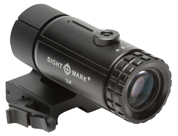 101558 Sightmark SM19063 T-3 Magnifier  Matte Black 3x23mm 30mm Tube Features LQD Flip