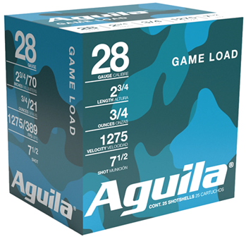 Aguila Ammuniti 102130 Aguila 1CHB2873 Sub-Gauge  28 Gauge 2.75" 3/4 oz 7.5 Shot 25 Bx/ 20 Cs