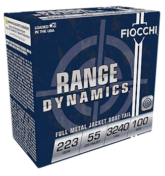 Fiocchi Ammunit 102215 Fiocchi 223ARD10 Range Dynamics  223 Rem 55 gr Full Metal Jacket Boat-Tail (FMJB