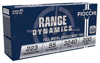 Fiocchi Ammunit 102216 Fiocchi 223ARD Range Dynamics 223 Remington/5.56 NATO 55 GR Full Metal Jacket Bo