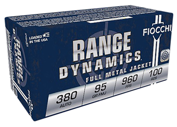 Fiocchi Ammunit 102226 Fiocchi 380ARD10 Range Dynamics  380 ACP 95 gr Full Metal Jacket (FMJ) 100 Bx/ 1