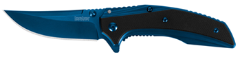 102392 Kershaw 8320 Outright  3" Folding Trailing Point Plain Blue PVD 8Cr13MoV SS Blad