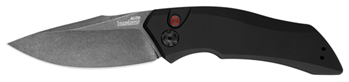 102990 Kershaw 7100BW Launch 1 3.40" Folding Drop Point Plain Black Oxide Blackwash Bla
