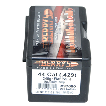 Berrys Manufact 103223 Berrys 97080 Superior Pistol  44 Caliber .429 240 GR Flat Point 200 Per Box
