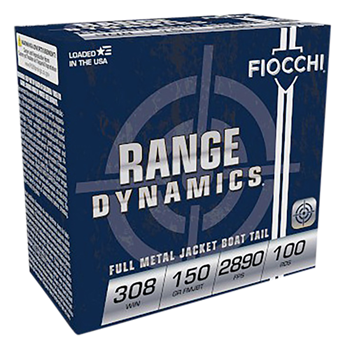Fiocchi Ammunit 103453 Fiocchi 308ARD Range Dynamics   308 Win/7.62 NATO 150 GR Full Metal Jacket Boat