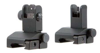 Tacfire 104785 TacFire IS002 Low Profile Sight Set Flip Up Black Anodized for AR-Platform