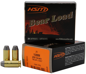 Hsm/hunting Sha 104841 HSM 10MM9N20 Bear Load  10mm Auto 200 gr Round Nose Flat Point (RNFP) 20 Bx/ 20