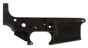 Spike's Tactical STRIPPED LOWER Spikes STLS045 No Logo Stripped Lower Receiver Multi-Caliber 7075-T6 Aluminum Bl