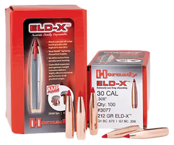 Hornady Mfg Co 1054 3077 HRNDY ELD-X 30CAL .308 212GR 100CT