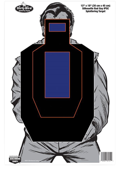 105767 Birchwood Casey 35721 Dirty Bird Bad Guy Silhouette Tagboard Hanging Pistol 12"