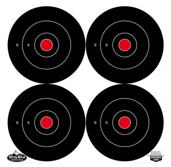105787 Birchwood Casey 35570 Dirty Bird  6" Bullseye Tagboard Hanging Black/White 100 P