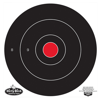 105788 Birchwood Casey 35070 Dirty Bird  12" Bullseye Tagboard Hanging Universal Black/