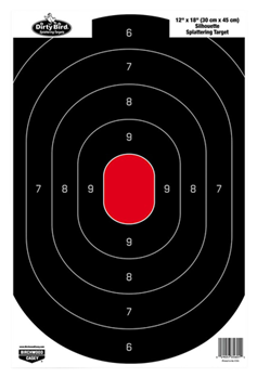 105789 Birchwood Casey 35601 Dirty Bird  Silhouette Tagboard Hanging Pistol 12" x 18" B