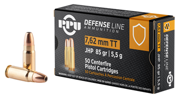 PRVI Partizan 105916 PPU PPD7T Defense  7.62x25mm Tokarev 85 gr Jacketed Hollow Point (JHP) 50 Bx/ 10