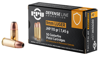 PRVI Partizan 105917 PPU PPD91 Defense  9mm Luger 115 gr Jacketed Hollow Point (JHP) 50 Bx/ 20 Cs