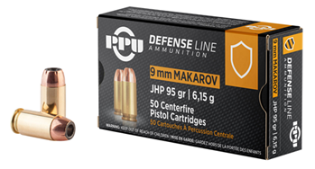 Tr&z Usa Tradin 105919 PPU PPD9M Defense  9x18 Makarov 93 gr Jacketed Hollow Point (JHP) 50 Bx/ 20 Cs