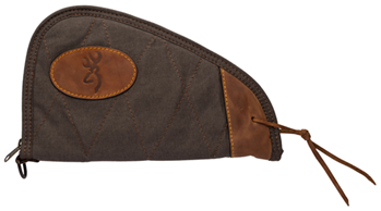 106206 Browning 1423886911 Lona Pistol Rug made of Canvas with Flint Finish & Brown Lea