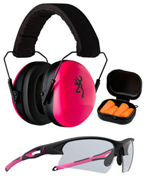 106233 Browning 126373 Range Kit For Her 27 dB Over the Head Pink Ear Cups with Black H