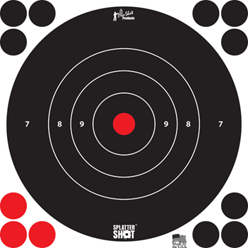 Pro-shot Produc 106378 Pro-Shot 8BWHTE6PK SplatterShot  Self-Adhesive Paper Black/White 8" Bullseye Inc