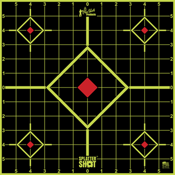 Pro-shot Produc 106379 Pro-Shot 12SIGREEN5PK SplatterShot Sight-In Self-Adhesive Paper Black/Green 5-Di