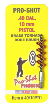 Pro-shot Produc 106386 Pro-Shot 40/10PTO Tornado Bore Brush 10mm/40 Cal Pistol Firearm 8-32" Thread  Br
