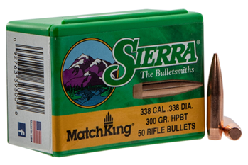 Sierra Bullets 106694 Sierra 9300T MatchKing  338 Cal .338 300 gr Hollow Point Boat-Tail (HPBT) 50 Per
