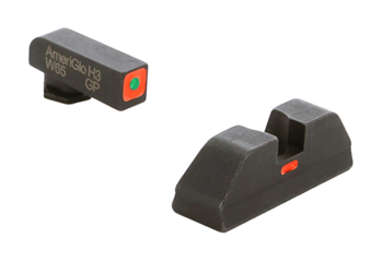 Ameriglo 106852 AmeriGlo GL616 CAP Night Sight Fits Glock Tritium Green w/Orange Outline Front P