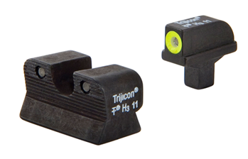 106868 Trijicon 600514 HD Night Sight Set 3-Dot Tritium Green with Yellow Outline Front
